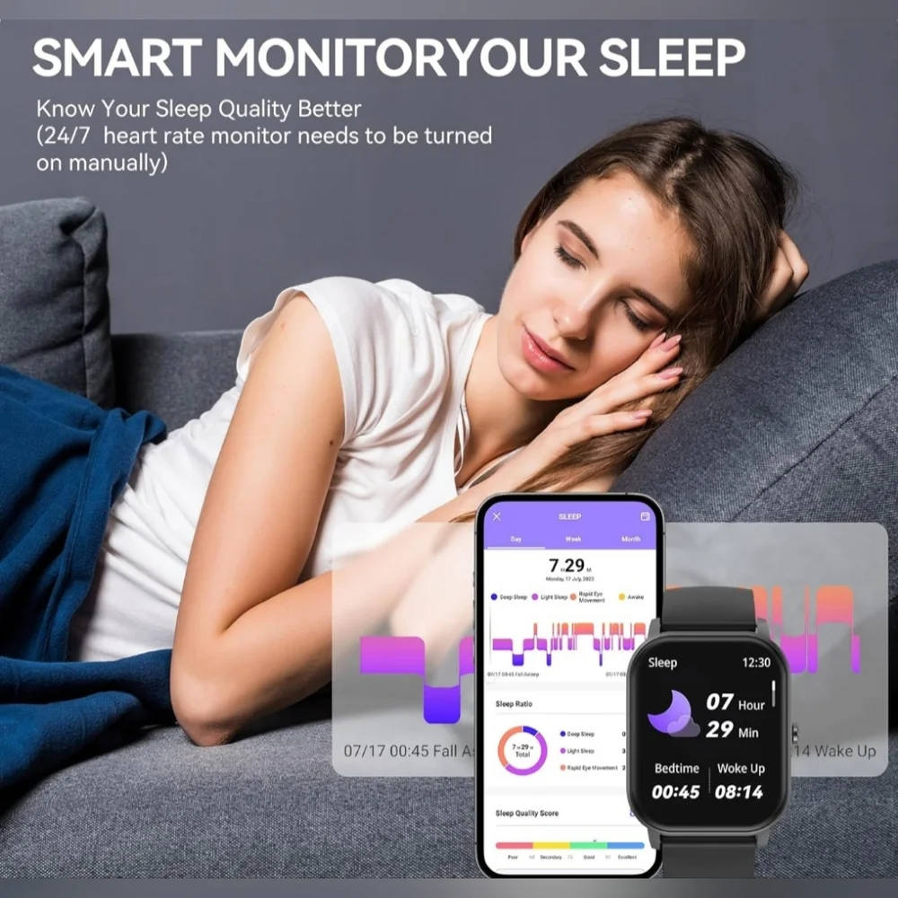 Men's/Women's Fitness Smart Watch Bluetooth Waterproof - Picture 6 of 7